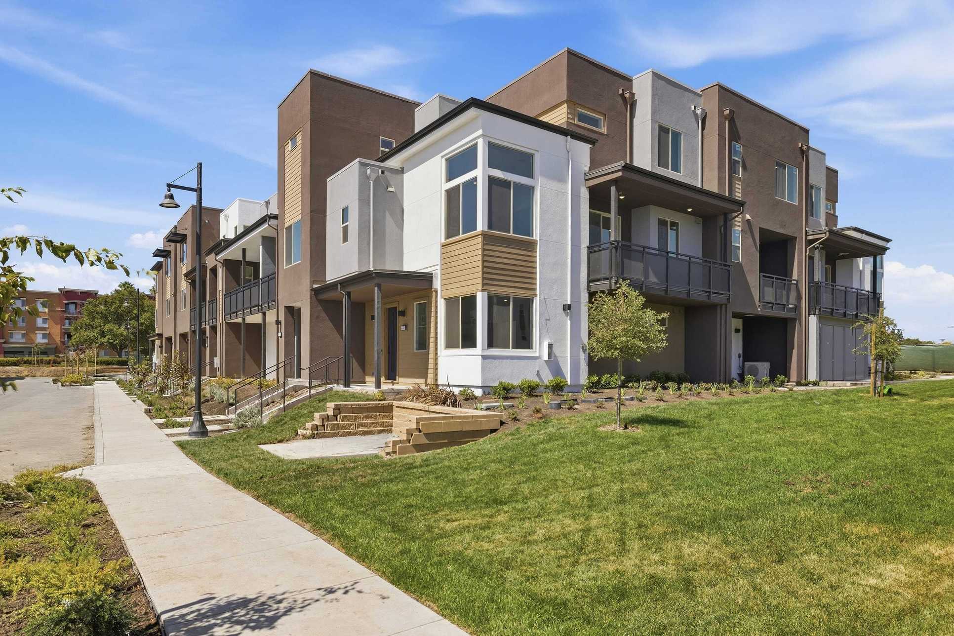 Townways at Dublin - Plan 6 - Front Exterior - Model Photography - Risewell Homes