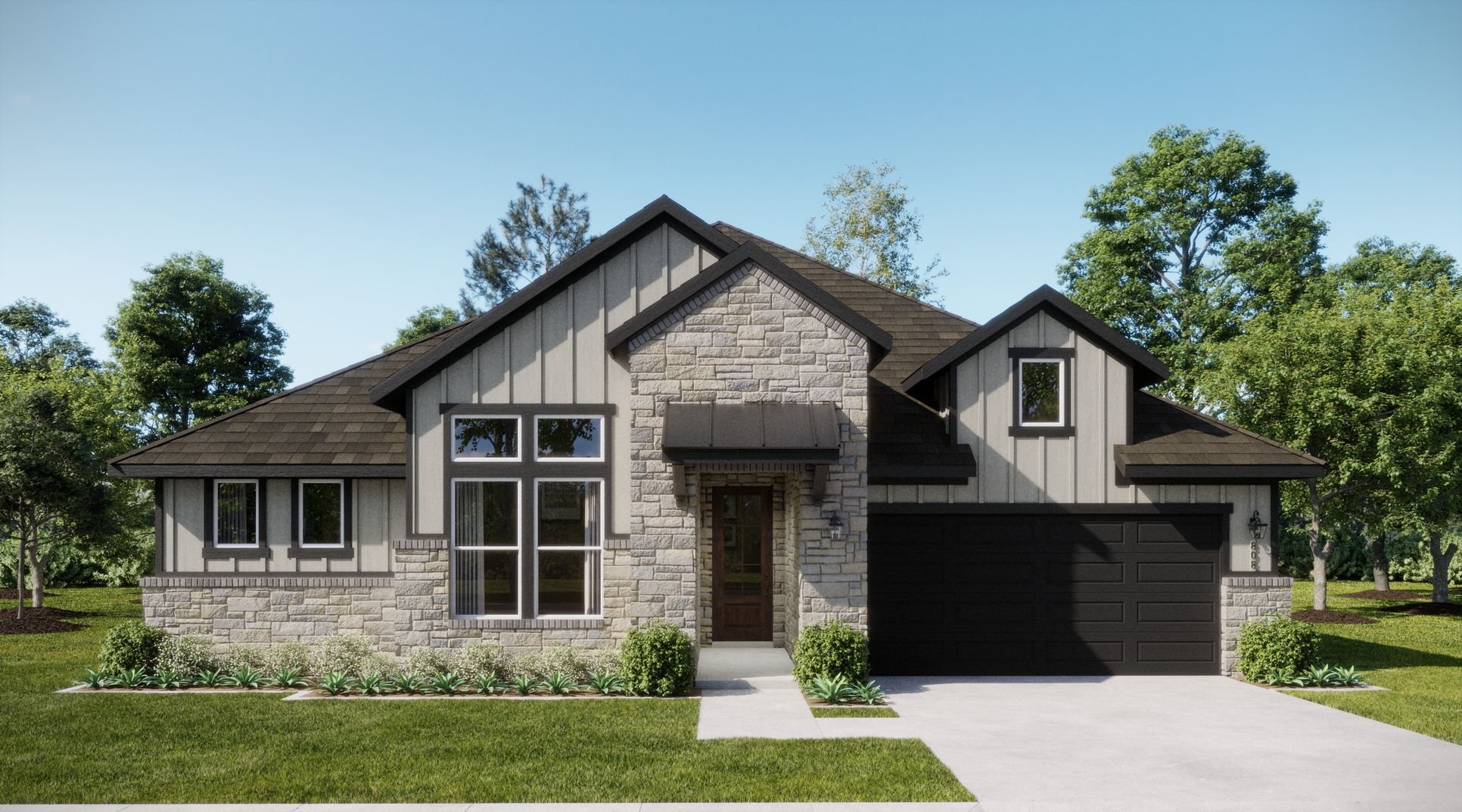 Myrtle Creek - Vista - Elevation C Hill Country - Exterior Rendering - Risewell Homes