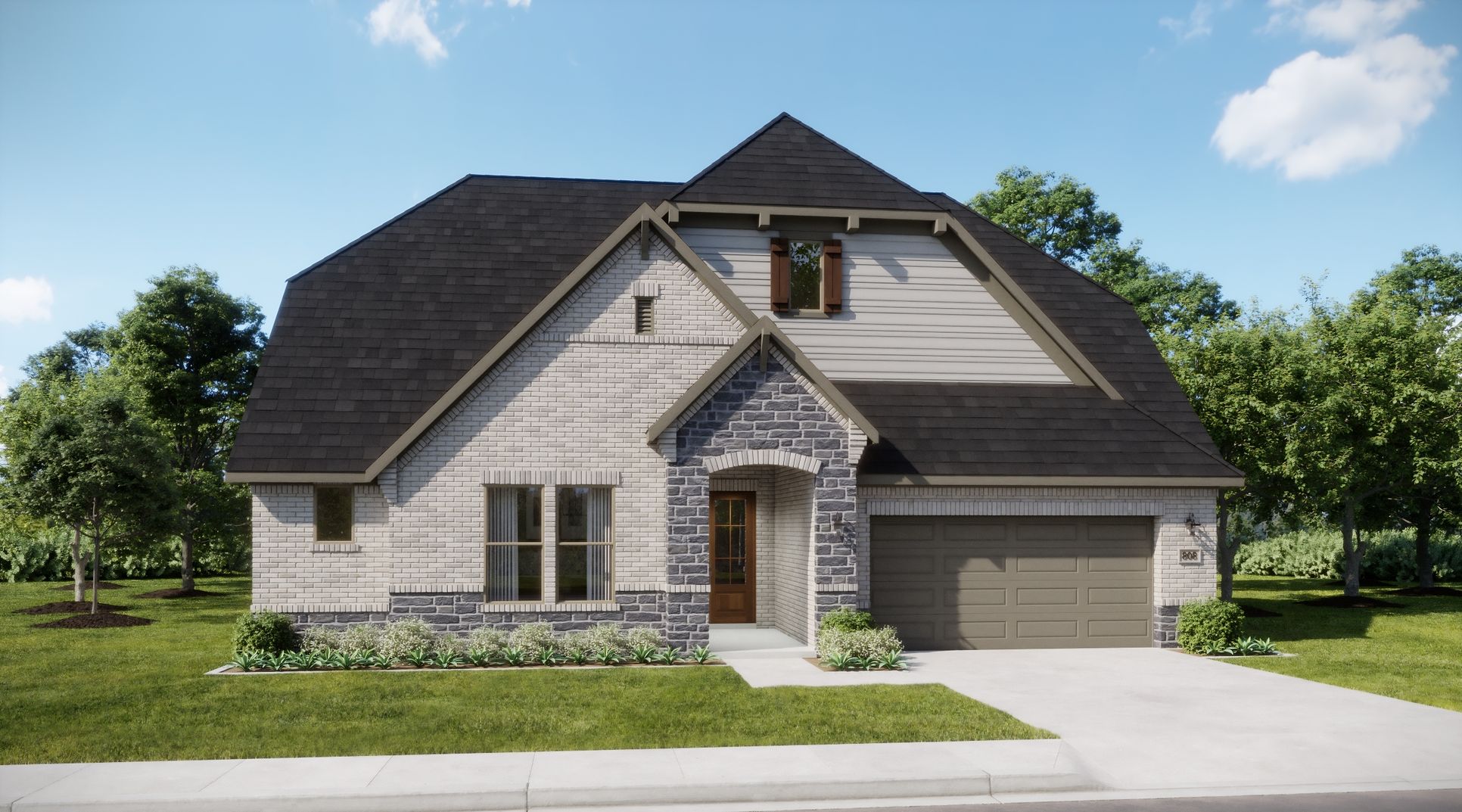 Mockingbird Hills Signature Series - Solara - Cottage Elevation - Exterior Rendering - Risewell H...