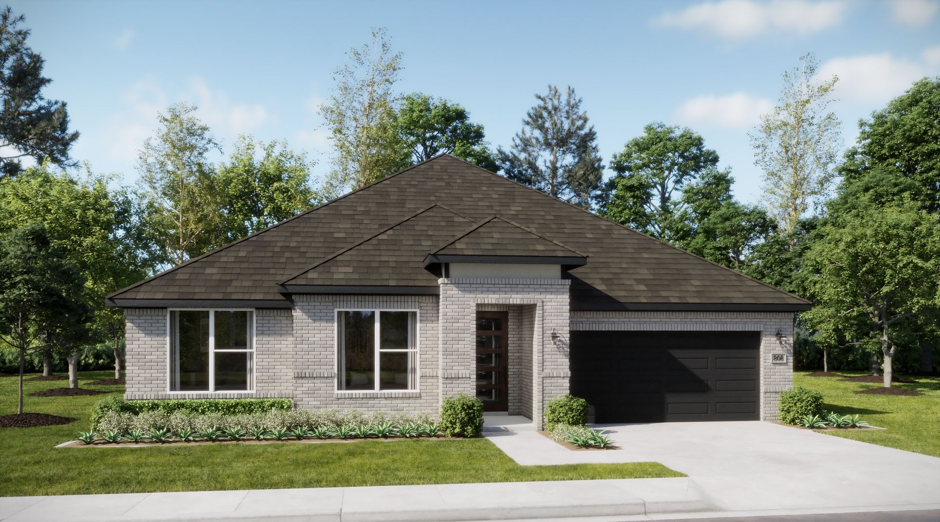 Myrtle Creek - Helios - Elevation D Modern - Exterior Rendering - Risewell Homes