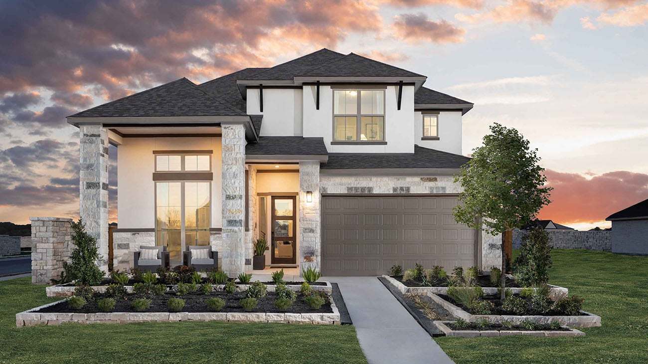 6 Creeks-Madeline_Front Exterior-1300x730-Model Photography:Front Exterior of Madeline Floorplan at 6 Creeks