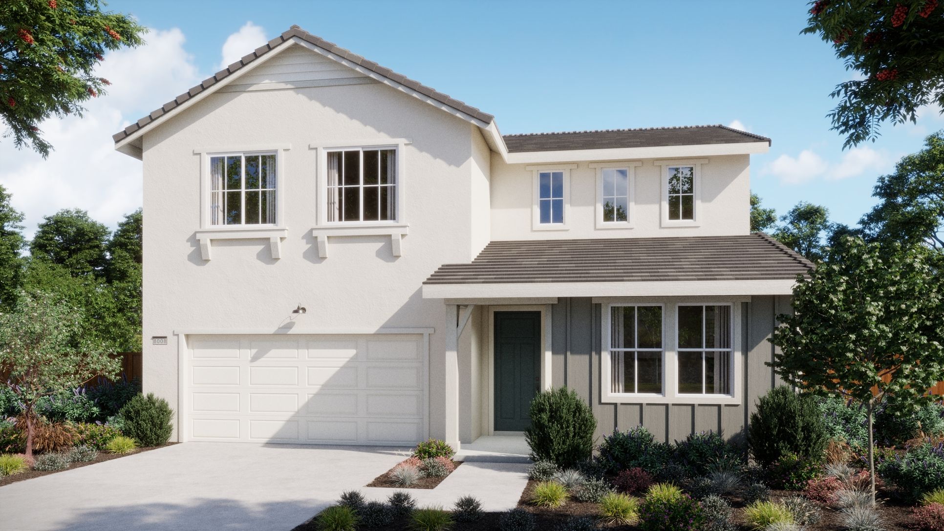 Chateaus at Natomas - Plan 4001 - Elevation B - Renderings:Chateaus of Natomas Plan 4001 - Elevation B Rendering