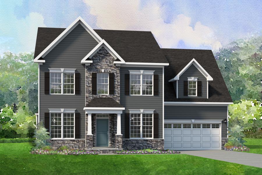 Exterior:Elevation A Stone & Siding