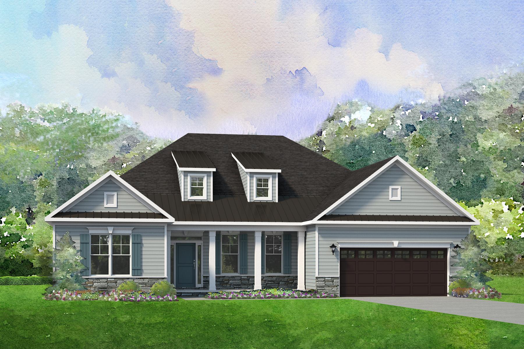 Exterior:Elevation A Stone & Siding