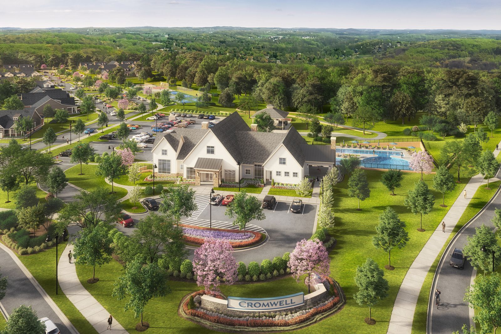 Cromwell Amenities Coming Soon Including Clubhouse, Pool, Fitness Center, and Pickleball:With plans for walking trails, parks, pickleball, clubhouse, fitness center, and outdoor pool, residents of Cromwell will have plenty of choices for staying social and active.