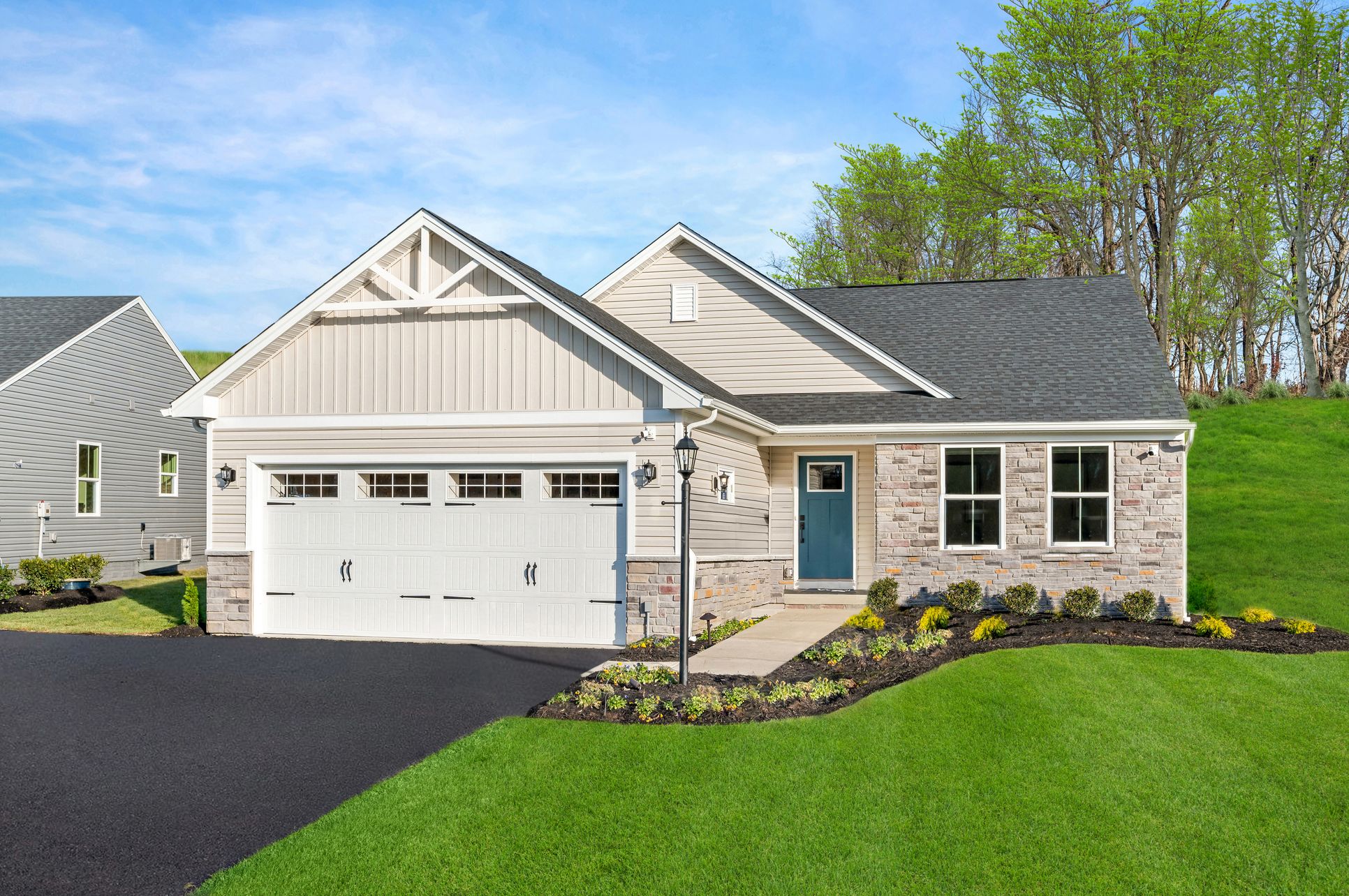 Low-maintenance ranch homes with snow removal and lawn care included.:The perfect blend of relaxation & an active lifestyle with low-maintenance, 1-level ranch homes. Enjoy snow removal & lawn care included, so you can focus on what matters most. Schedule your visit.