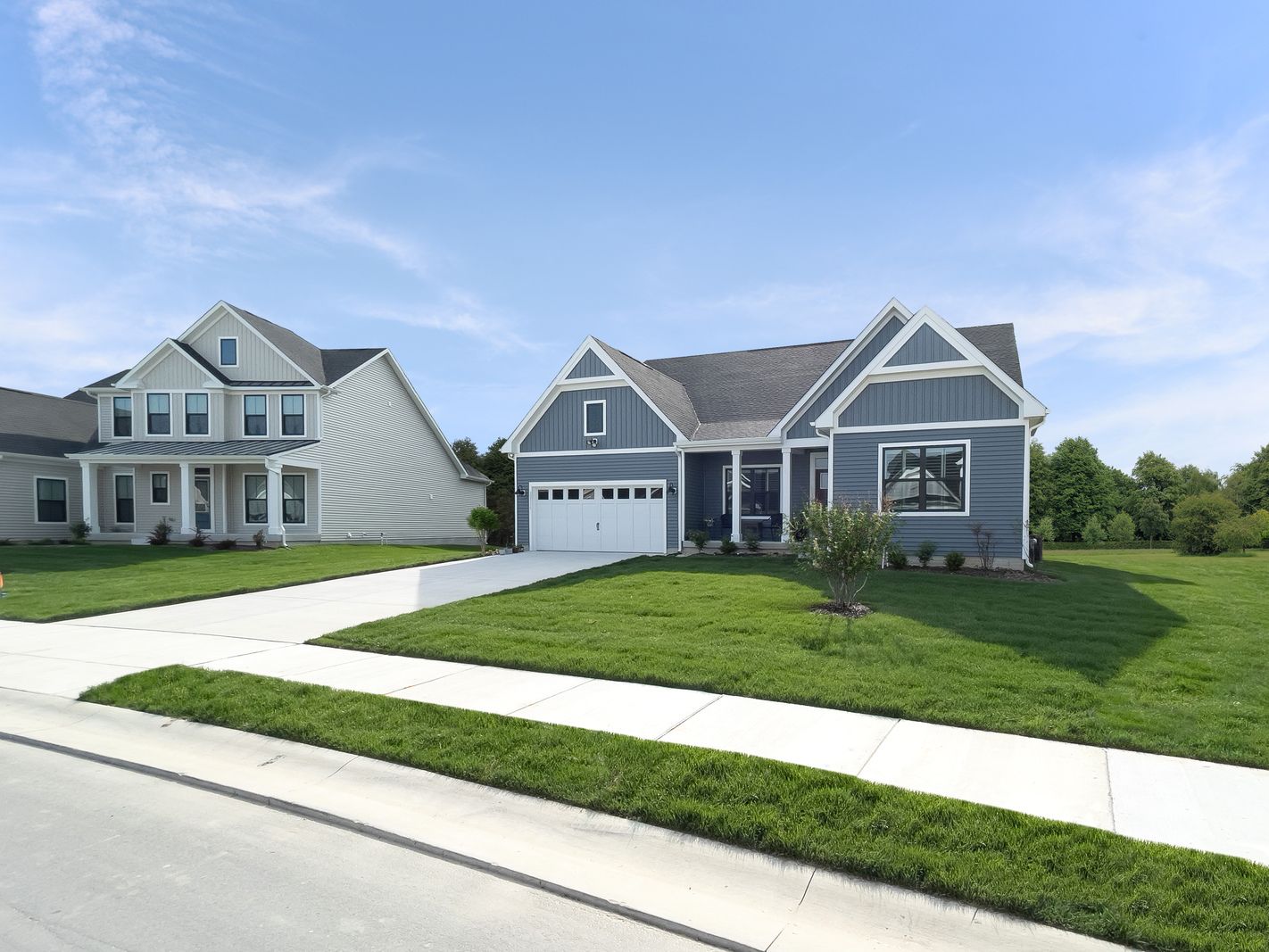 Unique elevations create a charming streetscape