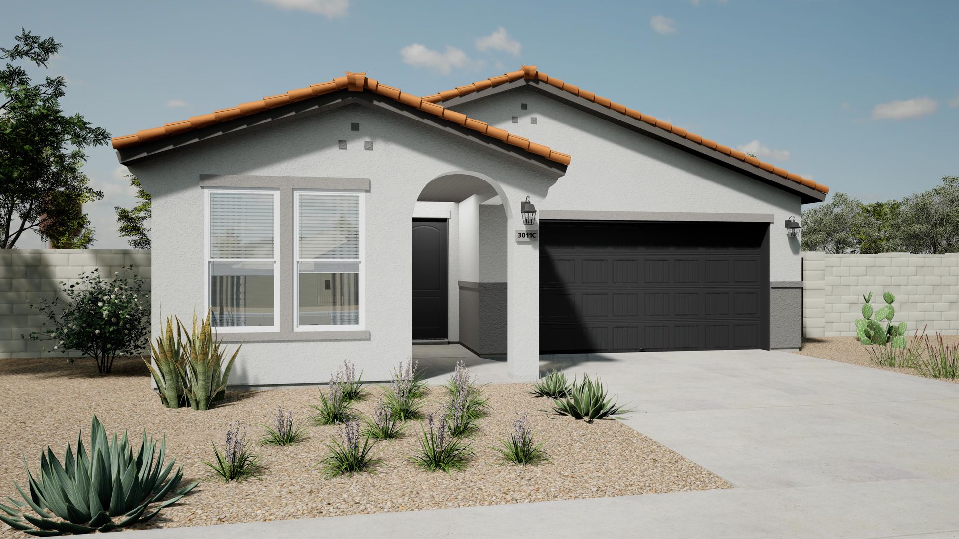 Agave Elevation C:This is a rendering of the Agave Elevation C. Options and upgrades may vary.