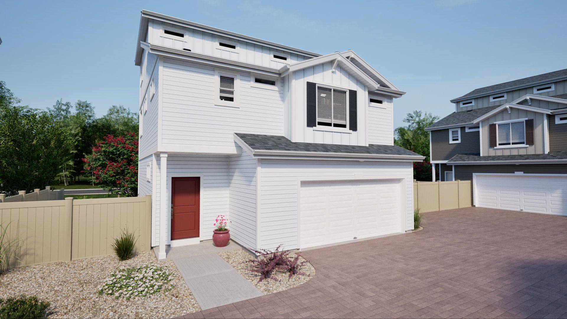 137-Suffolk MF Elev C CS1:Rendering of Suffolk Elev C, color scheme CS1