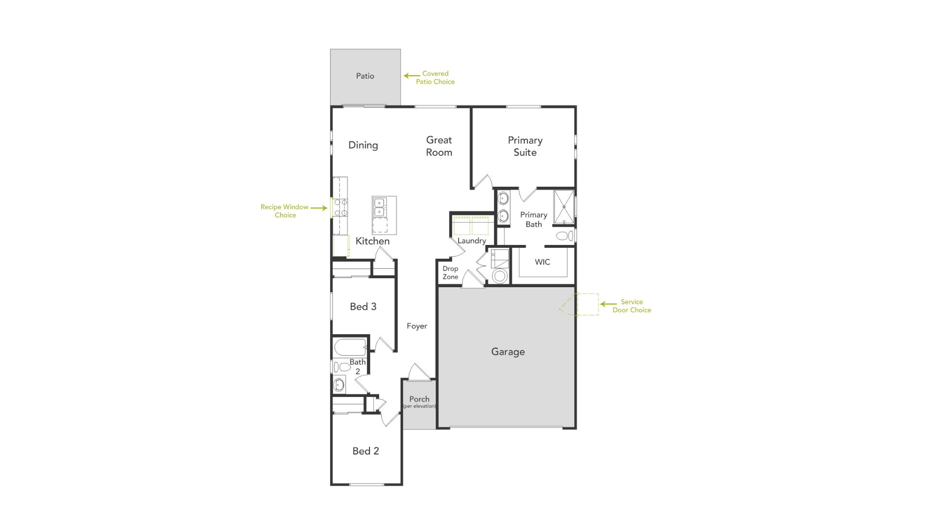 Agave Floorplan:This is the Agave Floorplan. Options and upgrades may vary.