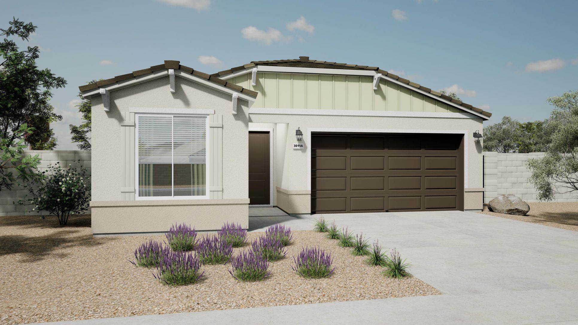 Agave Elevation A:This is a rendering of the Agave Elevation A. Options and colors may vary.