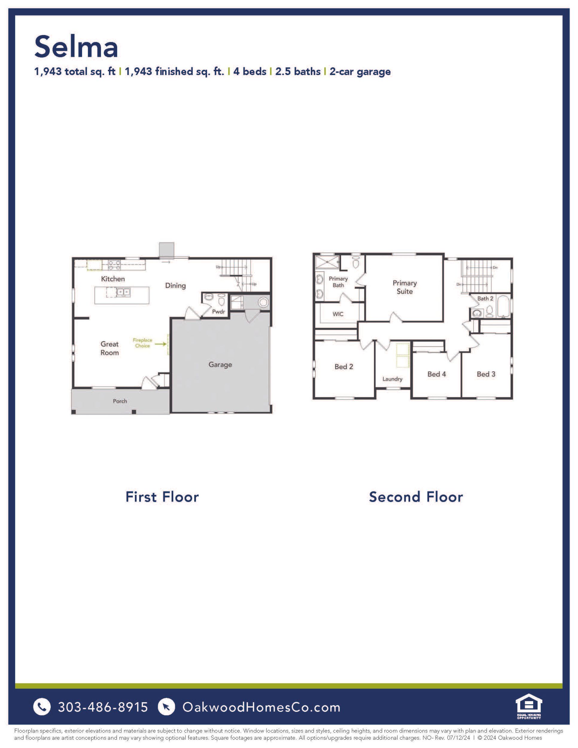 Floorplan:First and Second Floor renderings