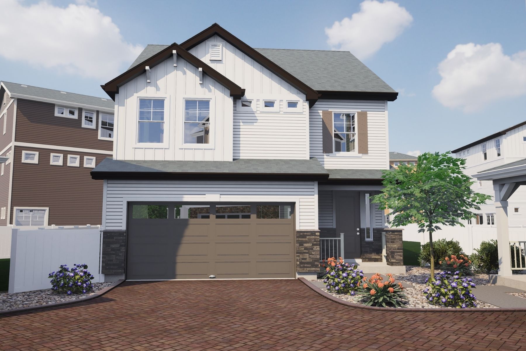 104-Surrey EH Elev B BT3:Rendering of Surrey Elev B BT3 Erie Highlands