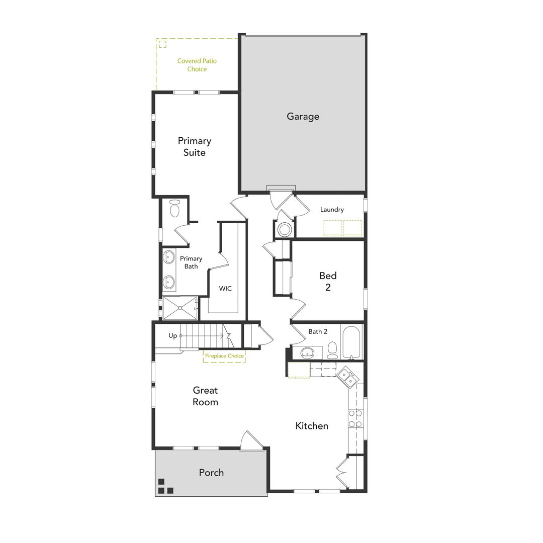 Primrose First Floor Floorplan:A layout of the Primrose first floor floorplan