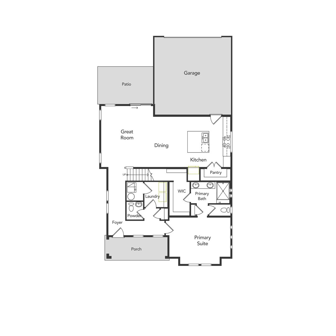 Capella First Floor Floorplan:A layout of the Capella floorplan