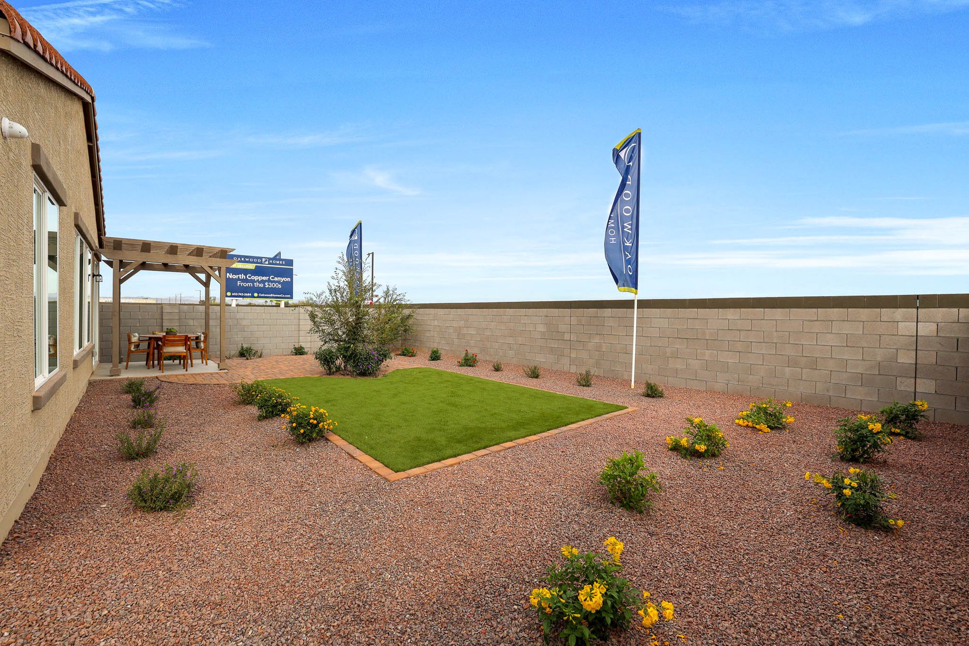 Sagebrush Backyard:This image is of the Sagebrush Model Home. Options and colors may vary.