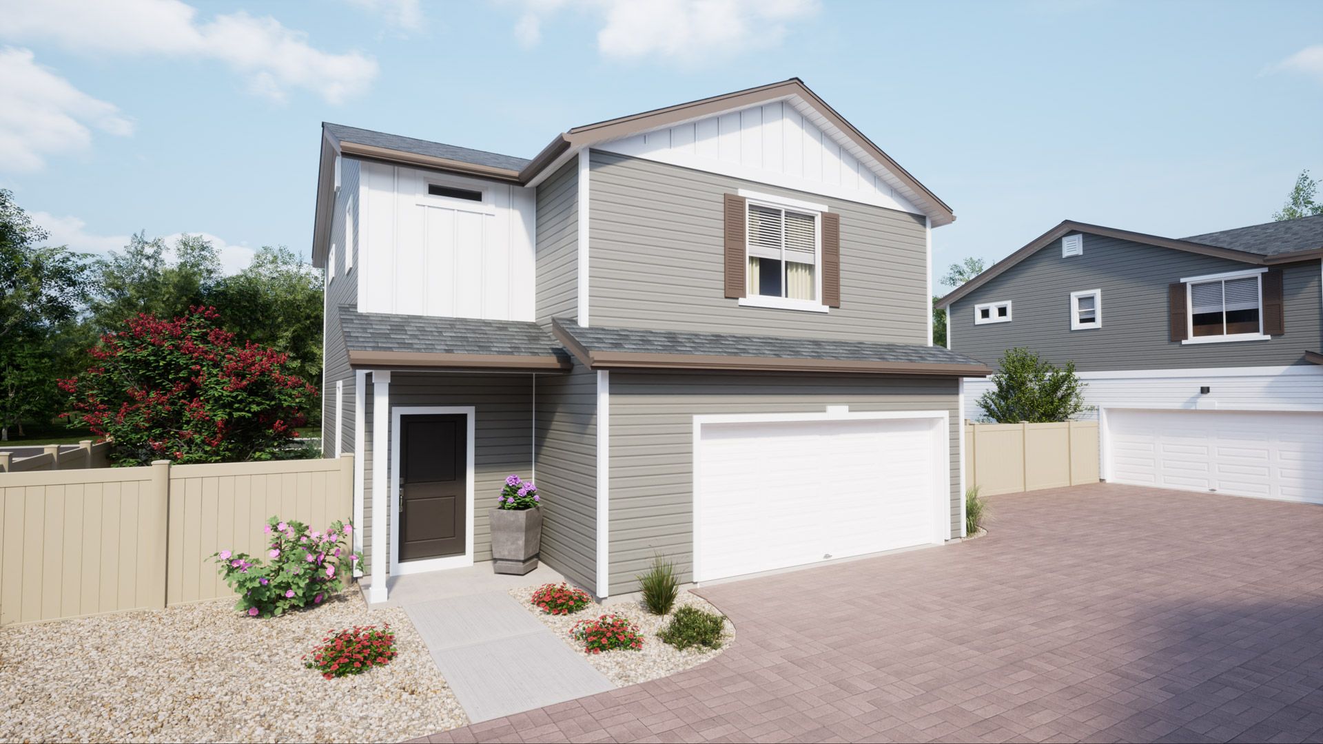 136-Breton MF Elev A CS10:Rendering of Breton Elev A, color scheme CS10