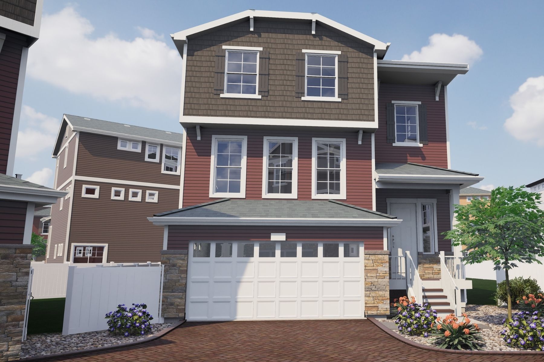 106-Volante EH Elev A TB3:Rendering of Volante Elev A BT3 Erie Highlands