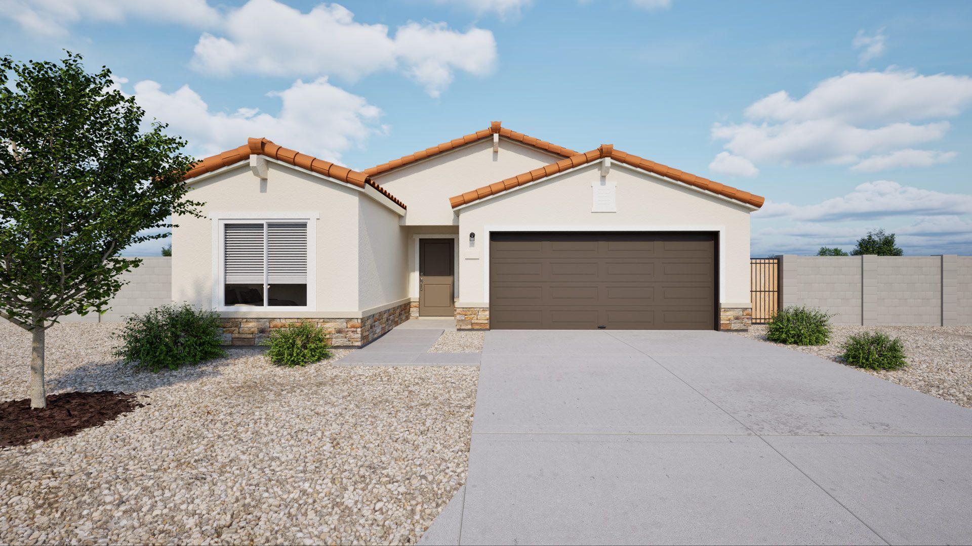 Saguaro Elevation A:This is a rendering of the Saguaro Elevation A. Options and colors may vary.