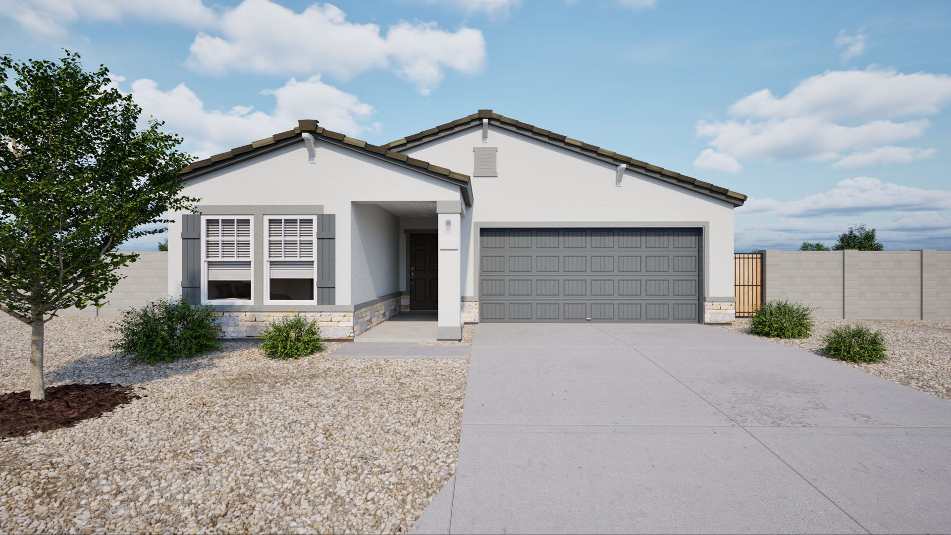 Saguaro Elevation B:This is a rendering of the Saguaro Elevation B. Options and colors may vary.