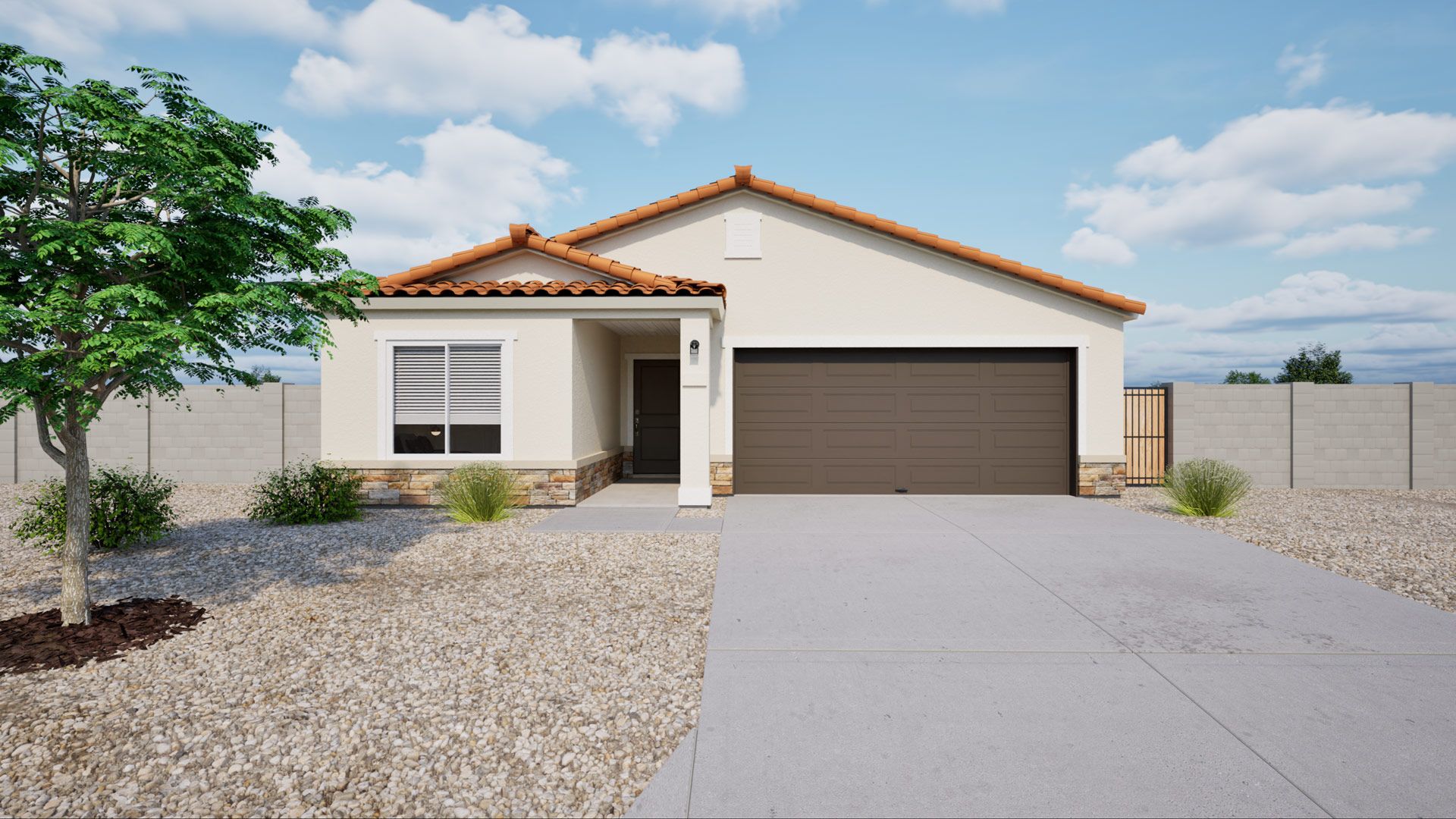 Barberry Elevation A:This is a rendering of the Barberry Elevation A. Options and colors may vary.