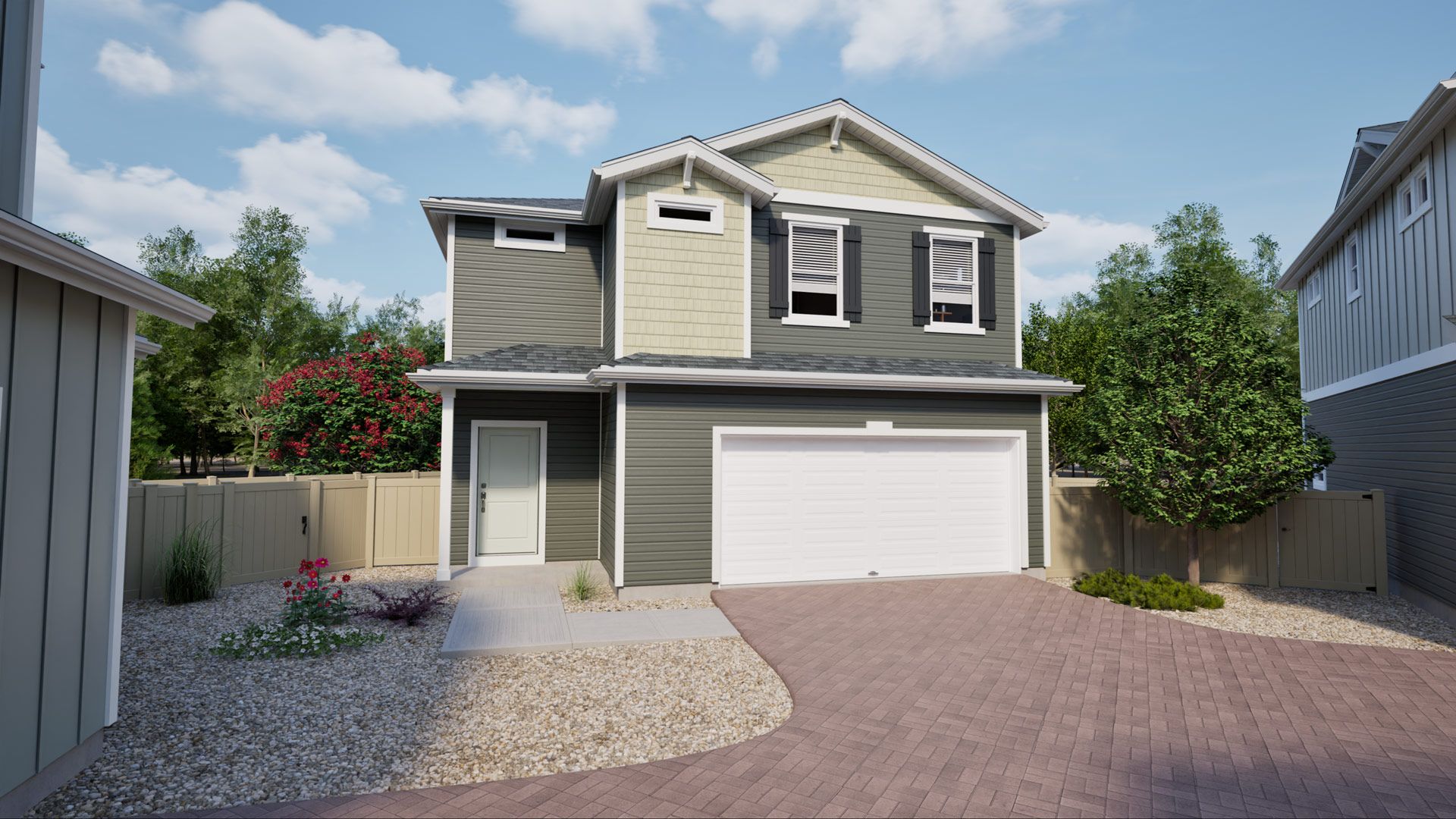 130-Percheron MF Elev B CS6:Rendering of Percheron MF Elev B, color scheme CS6