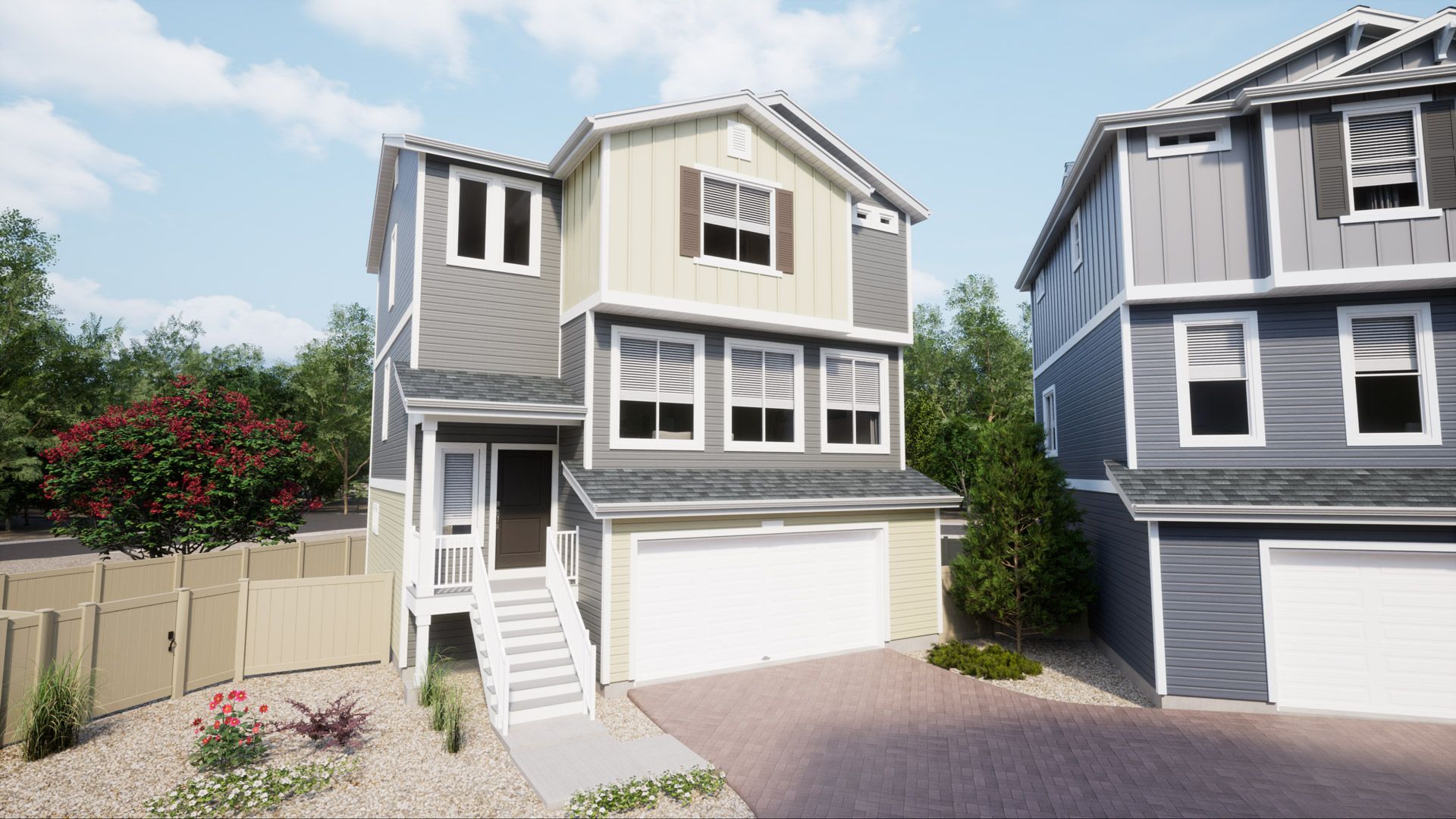 135-Clydesdale MF Elev A CS7:Rendering of Clydesdale Elev A, color scheme CS7