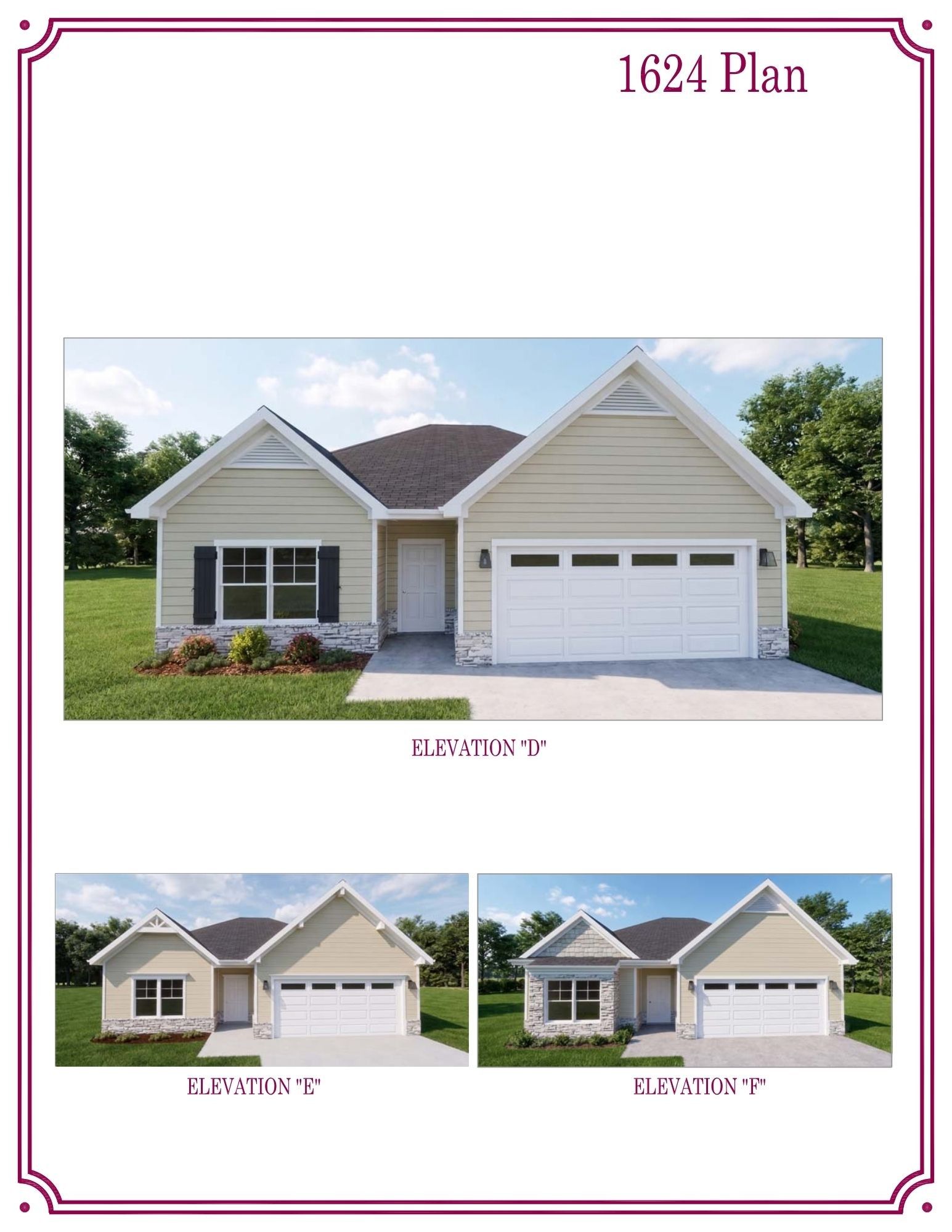 Exterior:This home will have "Elevation F" with Aged Pewter Hardie Lap Siding!