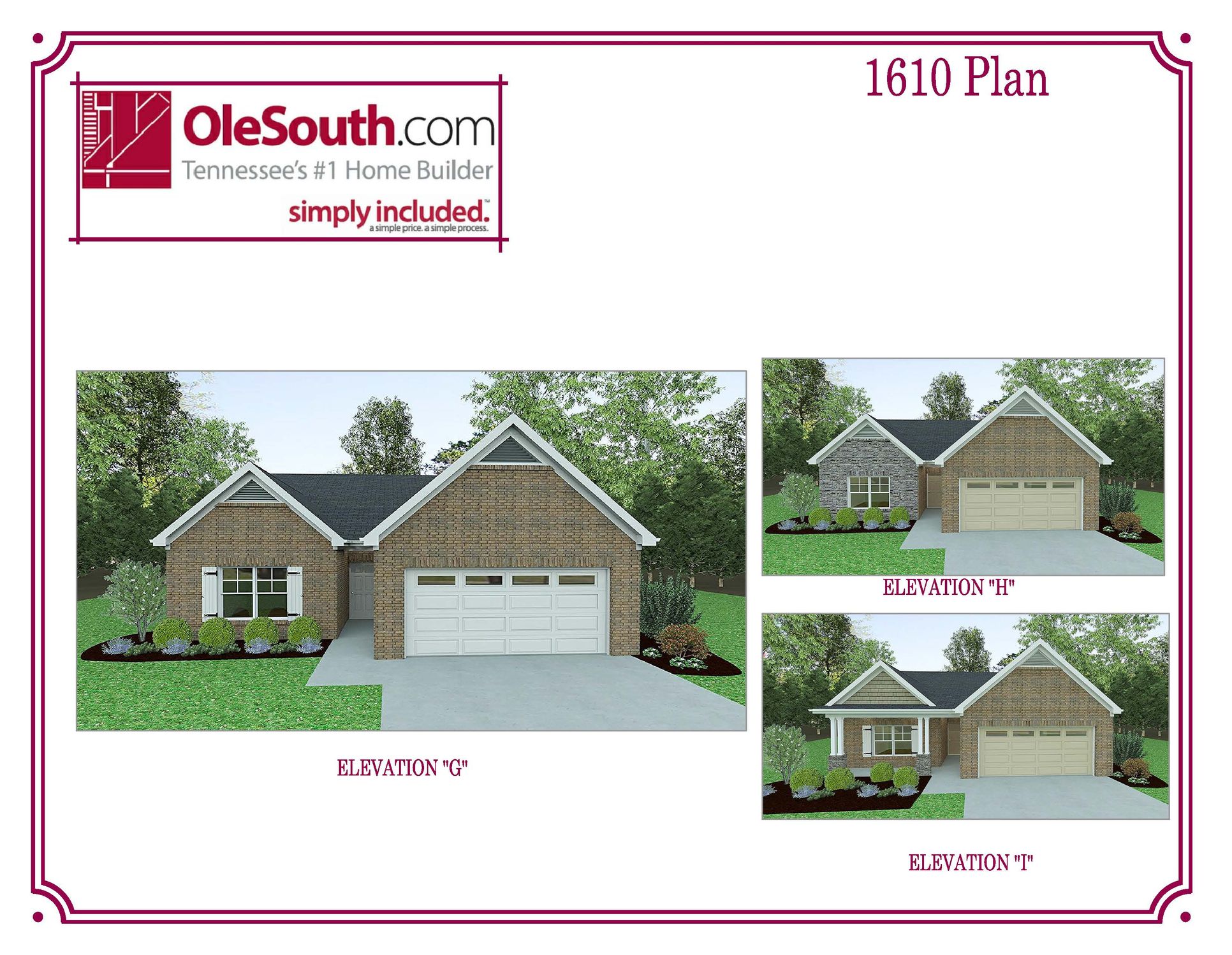 4 sides brick:1610 Exterior Rendering