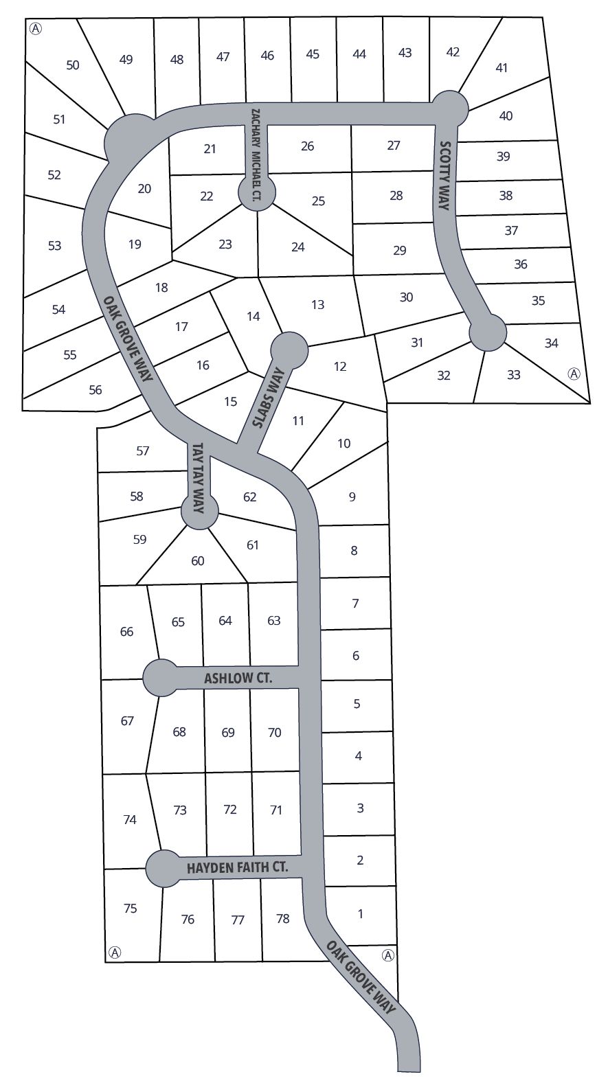 Oak Grove Lot Map