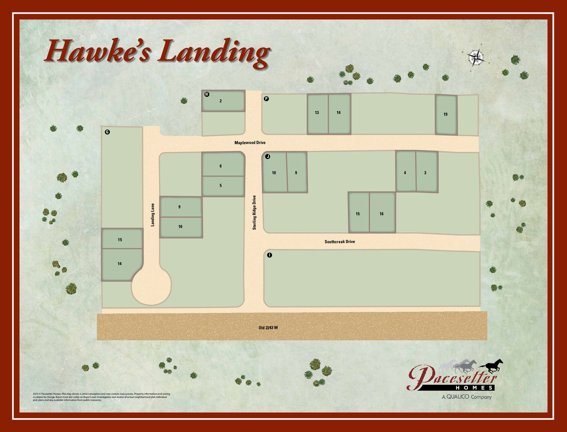Hawkes Landing Aerial Map