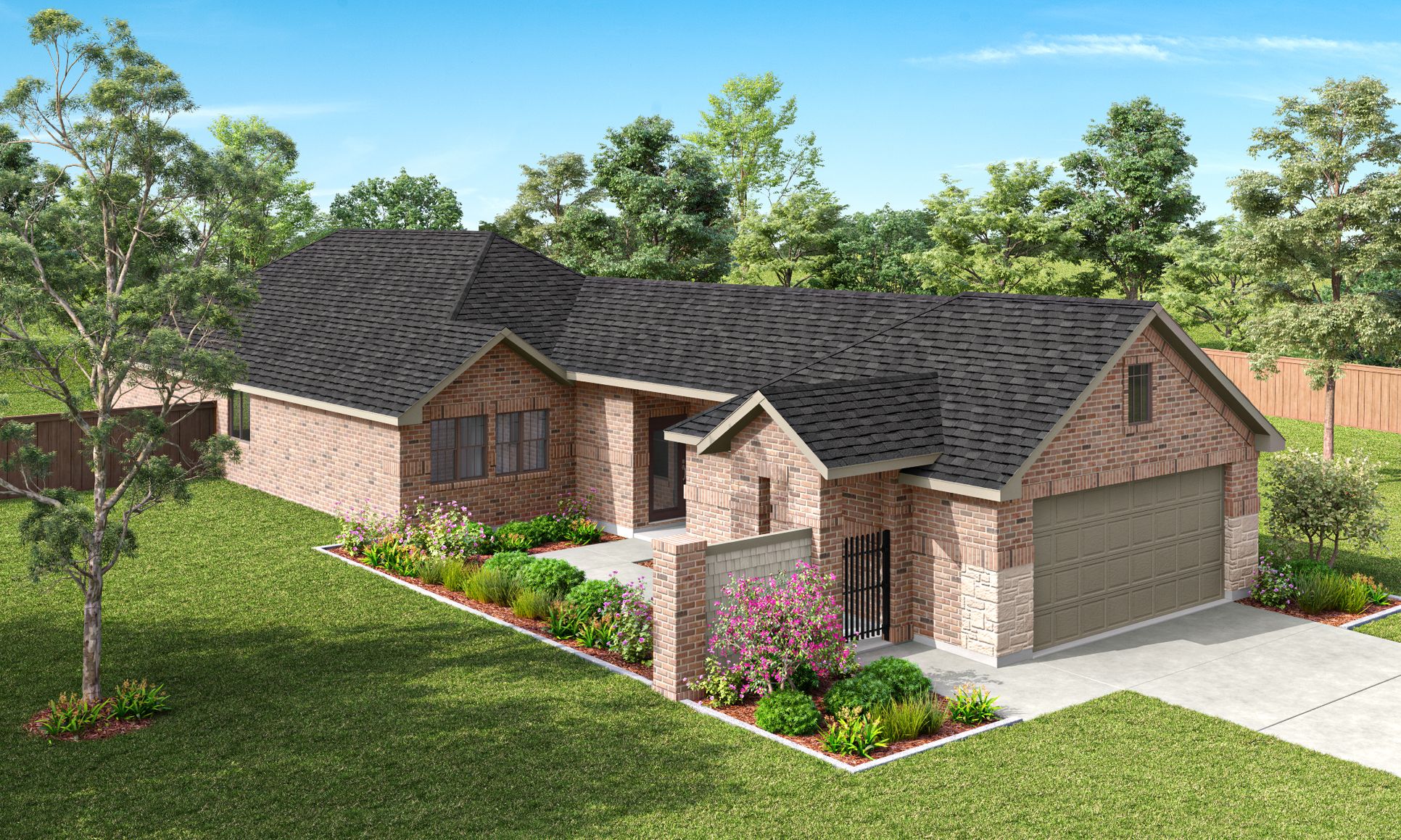 Harwood Elevation E - Brick Wing Wall:Harwood Elevation E - Brick Wing Wall