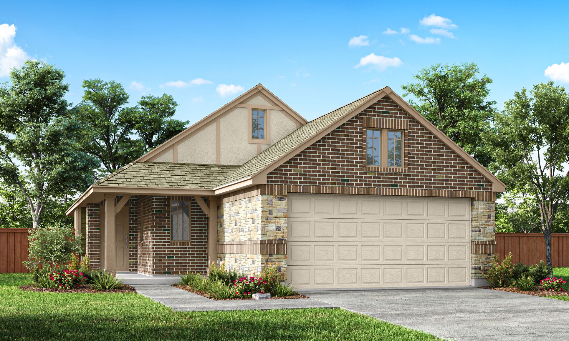 Melrose Elevation B with Masonry:Melrose Elevation B with Masonry