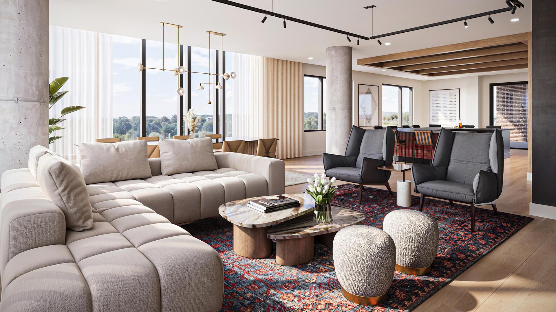 The Belvedere:Interior Rendering