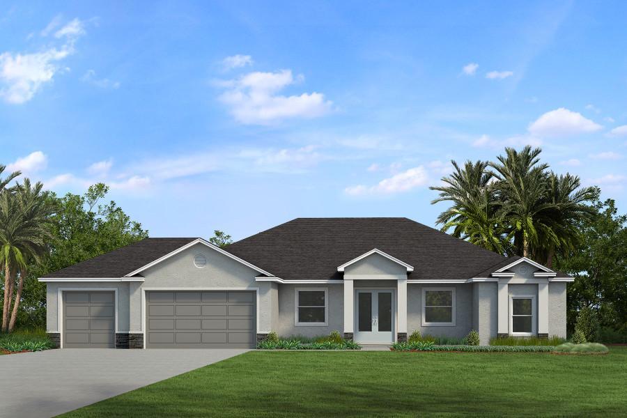 Elevation A:The Batavia (3 Car)