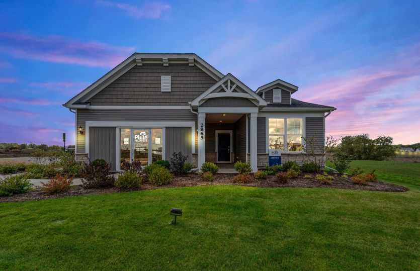 Abbeyville with Basement:The Abbeyville Model at Dusk