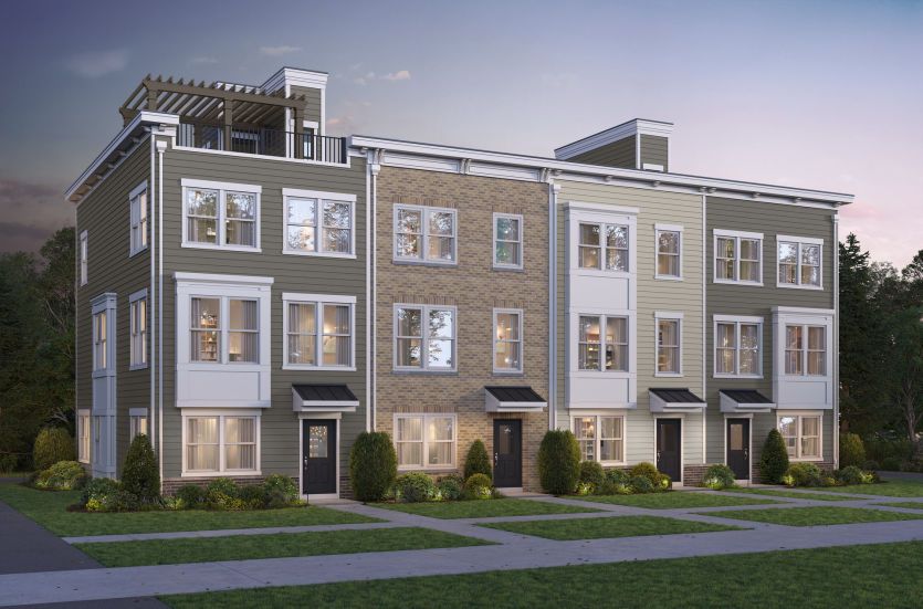 Frankton:Exterior Rendering 4 Unit w/ Terrace