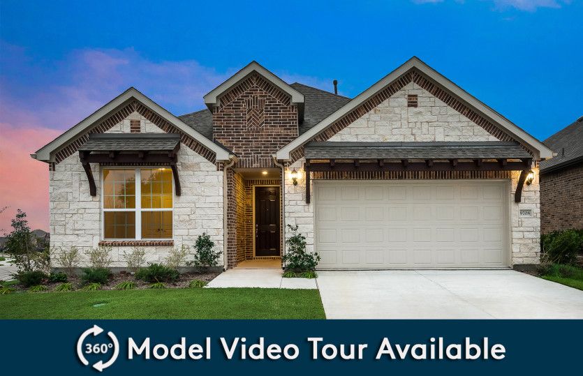 Mooreville:Exterior D with stone and a 2-car garage with storage space