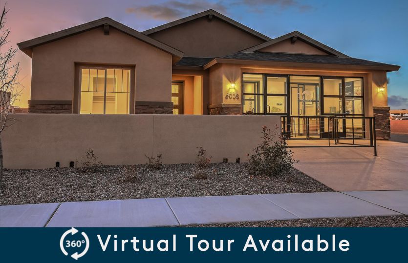 Exterior:Take a virtual tour of the Tifton Walk home design at Mesa del Sol.