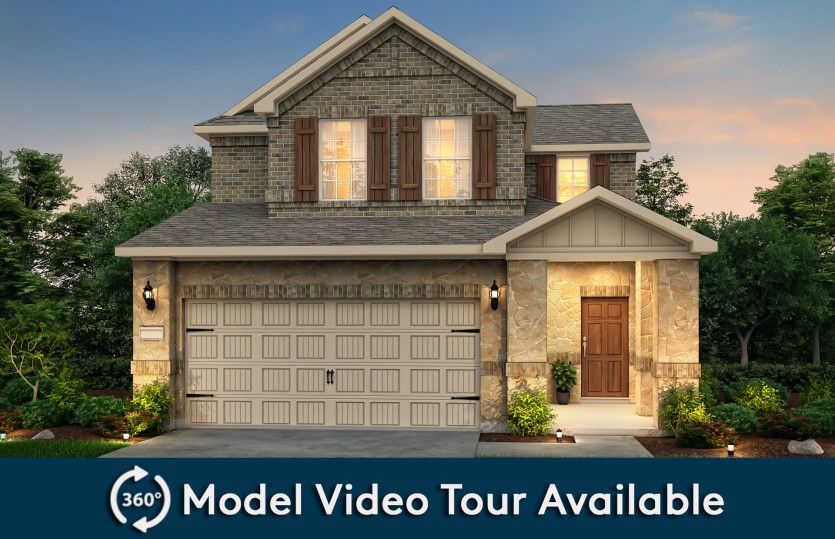 Harrison:The Harrison, a two-story home with 2-car garage, shown with Home Exterior U
