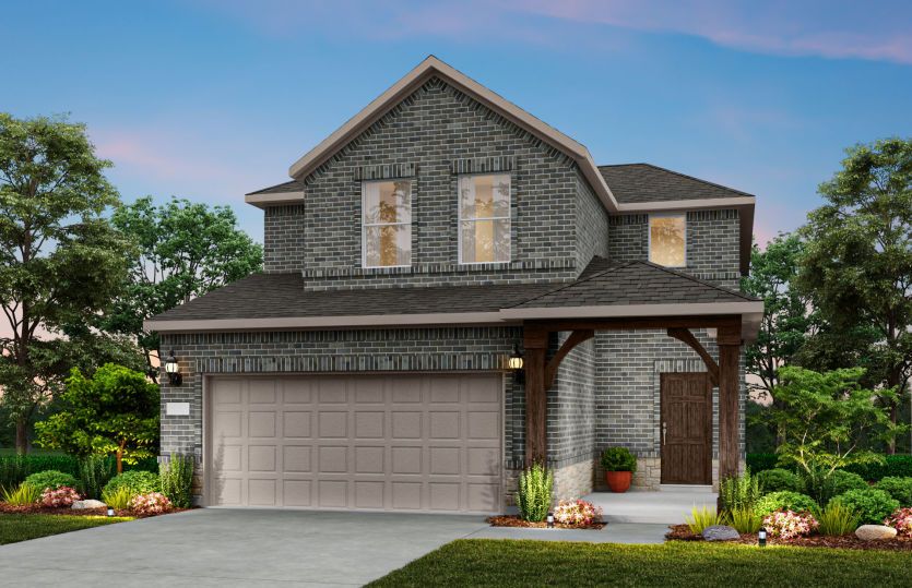 Exterior:The Crested Butte, a two-story home with 2-car garage, shown with Home Exterior V