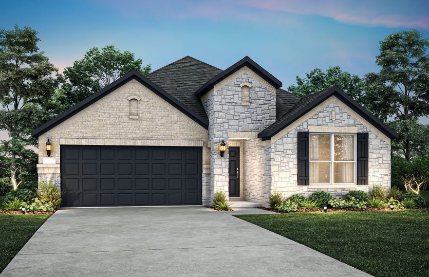 Arapaho:The Arapaho, a one-story home with 2-car garage, shown with Home Exterior D