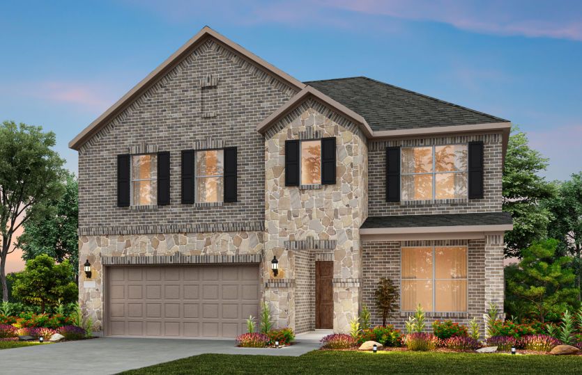 Sondra:The Sondra, a two-story home with 2-car garage, shown as Home Exterior B