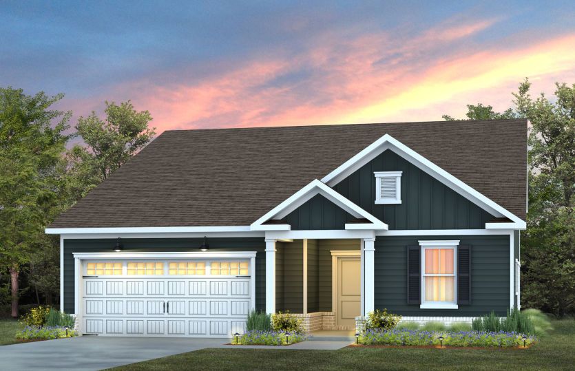 Exterior:Bedrock - Elevation LC2G - Thoughtfully Designed Ranch Layout Welcomes You Home