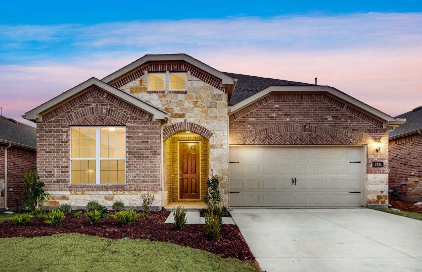 Keller:The Keller, a two-story home with 2-car garage, shown with Home Exterior 34