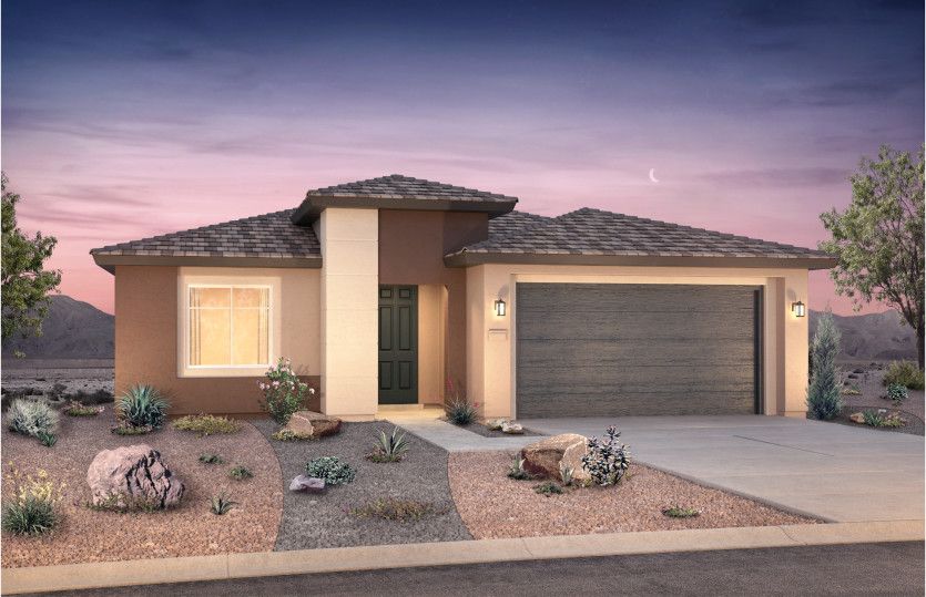 Manzanita:Manzanita: Exterior rendering shown in design style C. Choose from several different stucco color op