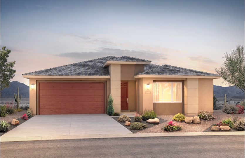 Stella:The Home Exterior C of the Stella home design offers a modern look with multiple color selections.