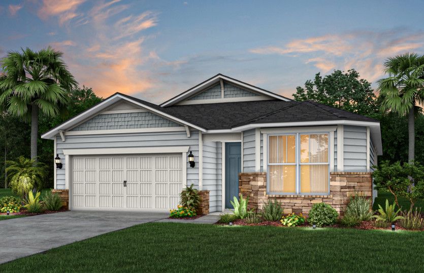 Exterior:Craftsman Elevation with Stone | C2 with Stone