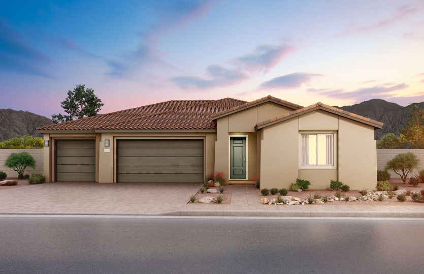 Exterior:Elevation A with Oversized Garage