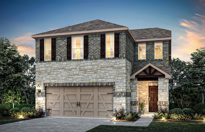 Sienna:The Sienna, a two-story home with 2-car garage, shown with Home Exterior Z